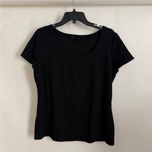 Lafayette 148 New York Black Short Sleeve Tee
